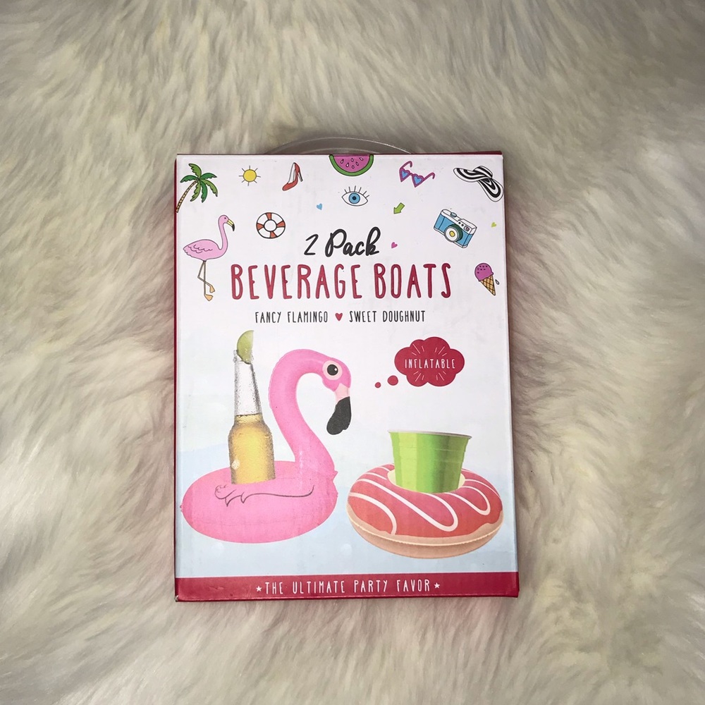 2 Pack Flamingo and Donut Beverage Floats